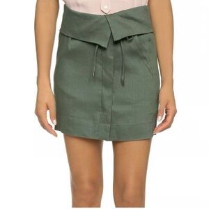 Vince skirt Cypress green Size 14 fold over waist linen blend